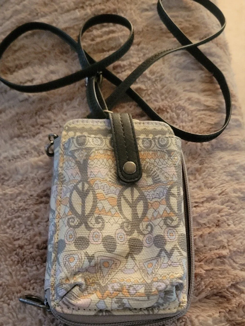 Sakroots  Crossbody Phone Wallet with Black Strap